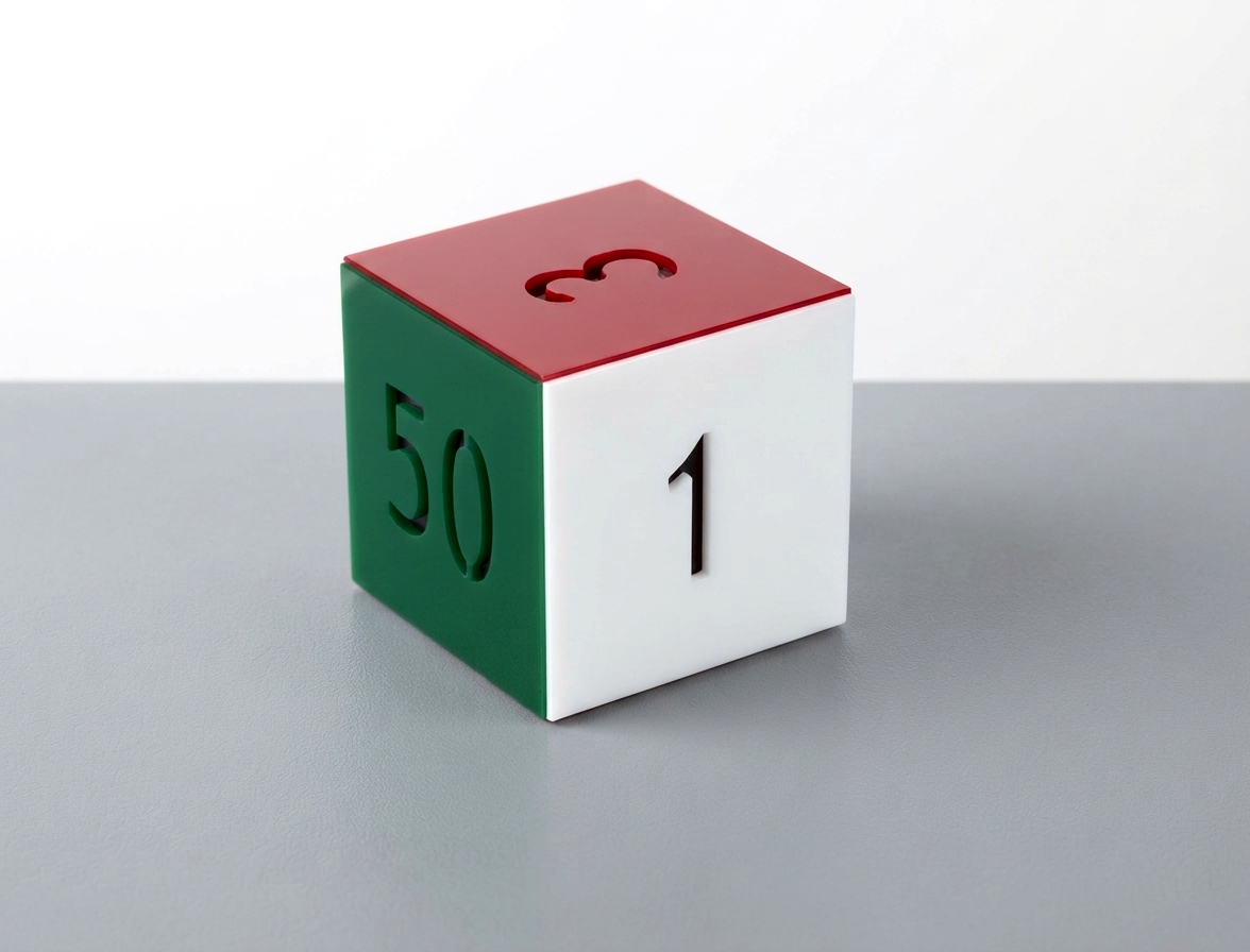 cubo plexiglass colorato con intaglio numerazione progressiva